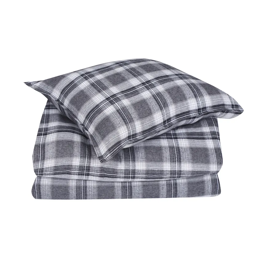 King-size Set copripiumino 3 pezzi Arjeplog, Nero/Grigio/Bianco