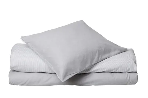 King-size Set copripiumino 3 pezzi Runmarö, Grigio/Bianco