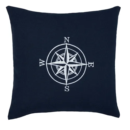 Riciclato Fodere per cuscini Bussola, Blu navy