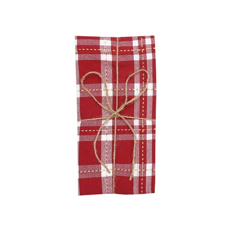 Återvunnen Servett 2-pack Ann, Mörkröd/Sand/Beige