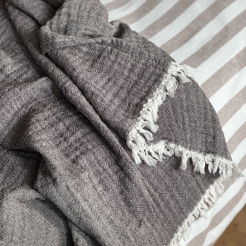 Återvunnet Överkast Clara, Beige/Brun