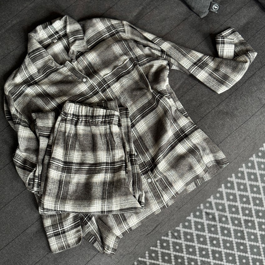 Pyjamasset 2-dels Arjeplog, Svart/Grå/Vit