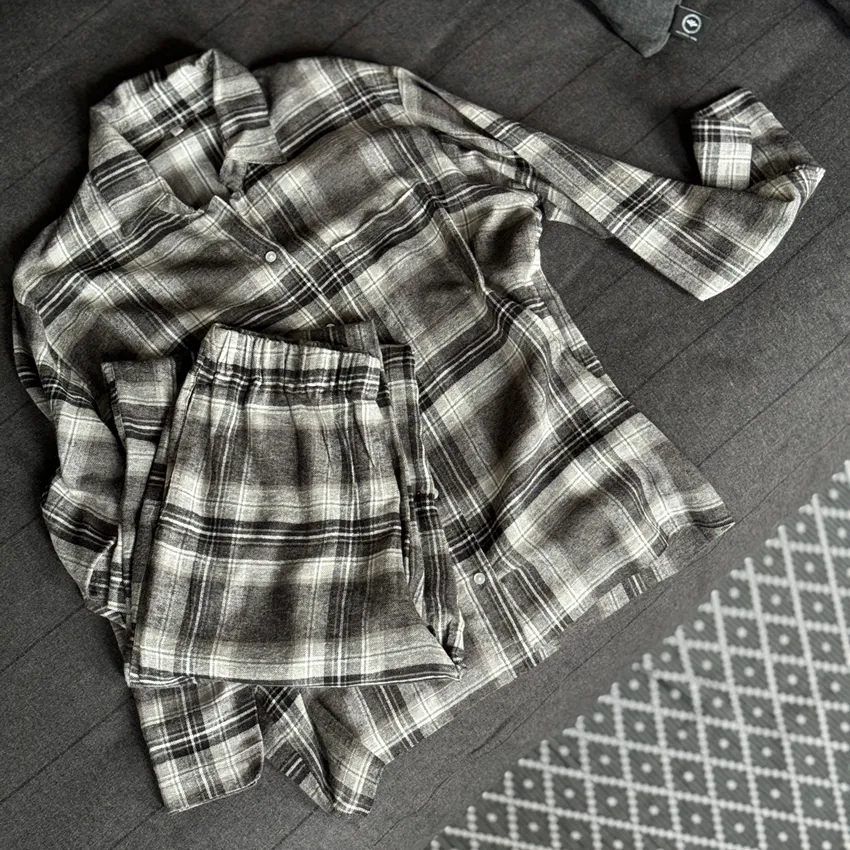 Pyjamasset 2-dels Arjeplog, Svart/Grå/Vit