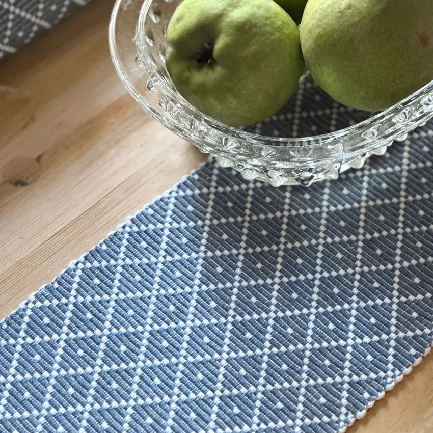 Återvunnen Löpare Ella, Gråblå/Vit