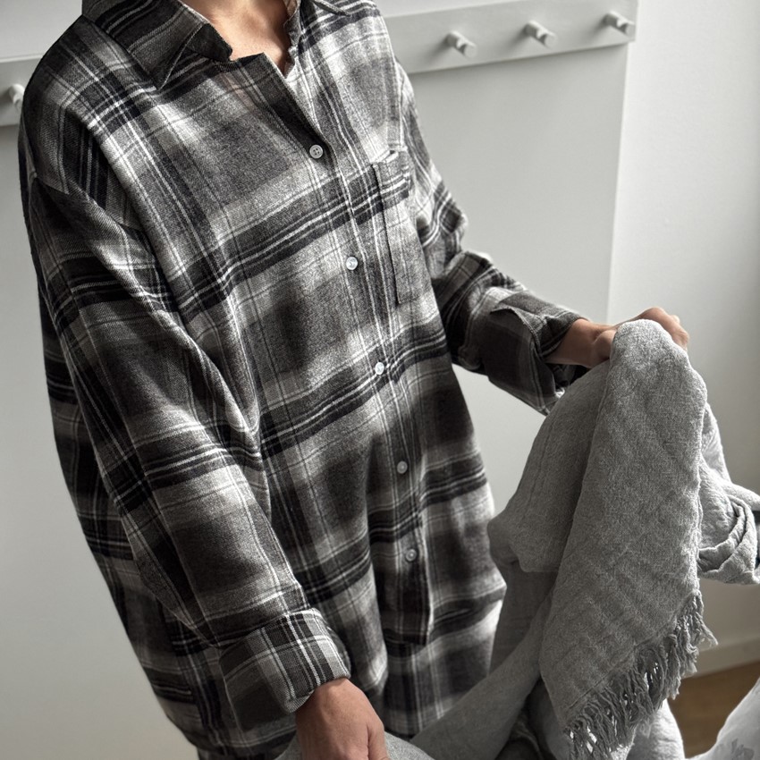 Pyjamasset 2-dels Arjeplog, Svart/Grå/Vit