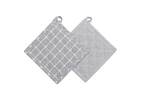 Återvunnen Grytlapp 2-pack Recycling, Grå/Vit