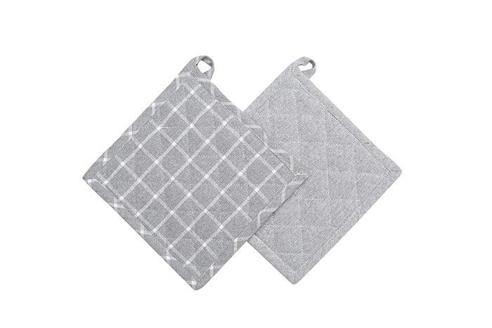 Återvunnen Grytlapp 2-pack Recycling, Grå/Vit