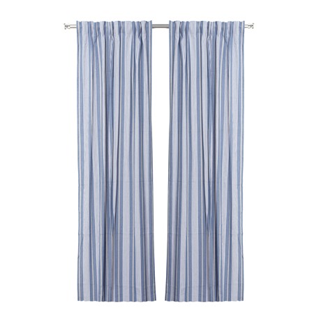 Återvunnen Gardinlängd 2-pack Hampus, Gråblå/Linne