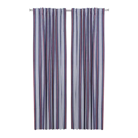 Återvunnen Gardinlängd 2-pack Hampus, Marinblå/Röd