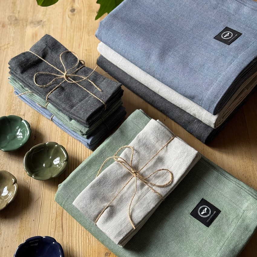 Återvunnen Servett 2-pack Emil, Svart/Ljusgrå