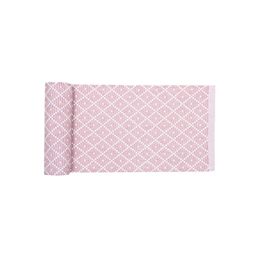 Återvunnen Löpare Ella, Ljusrosa/Vit