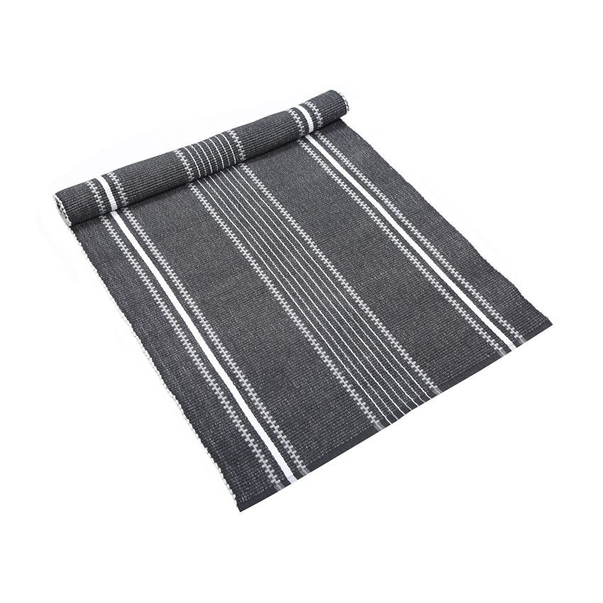 Återvunnen Ripsmatta Linda, Mörkgrå/Ljusgrå