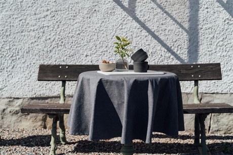 Återvunnen Avtorkningsbar Rund Duk Hedvig, Mörkgrå/Grå