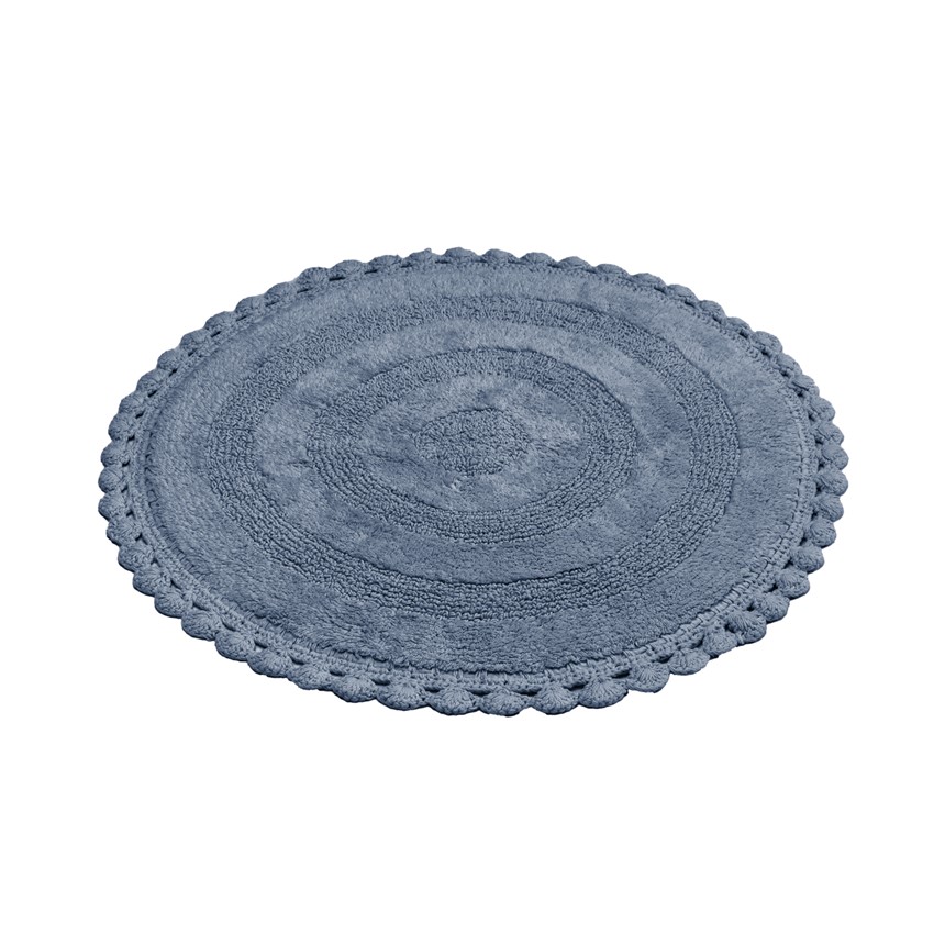 Rund Badrumsmatta Rimini, Gråblå