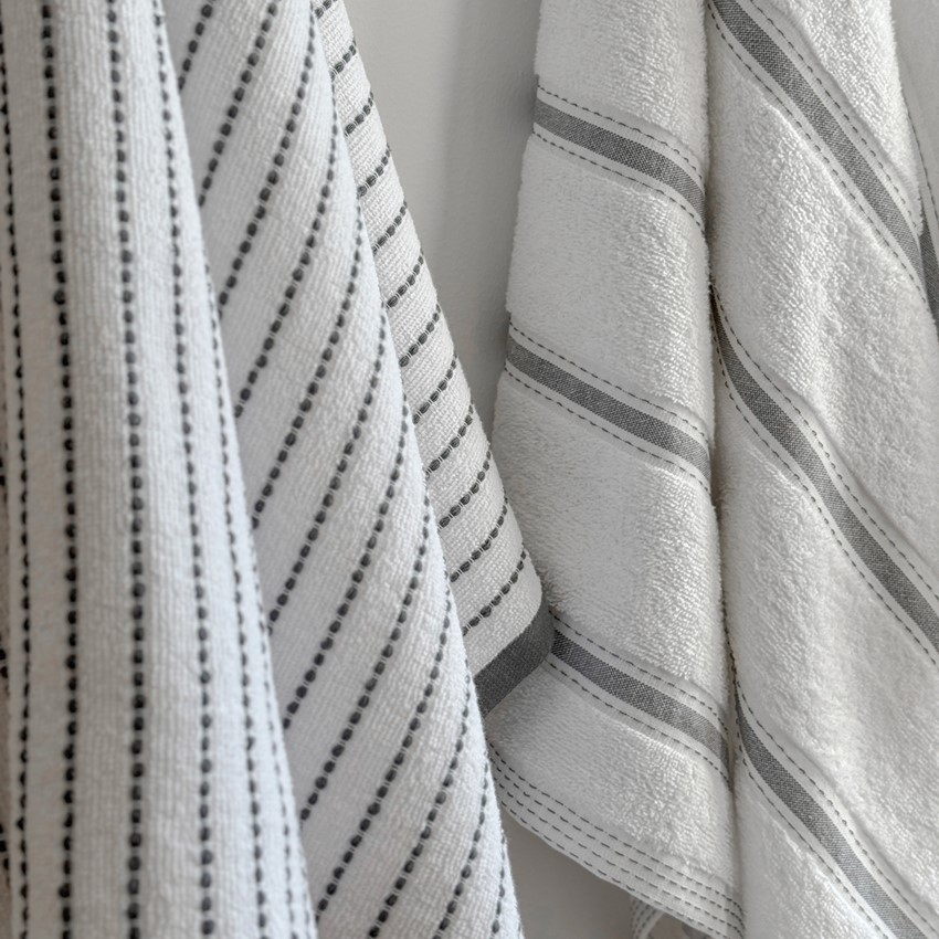 Badhandduk Visby, 2-sortering, Grå/Vit