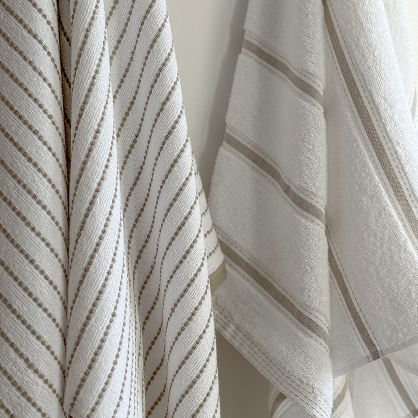 Badhandduk Visby, 2-sortering, Sand/Vit