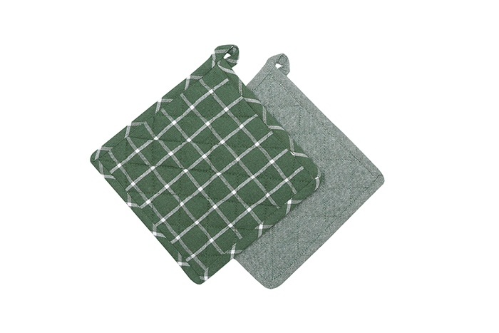 Återvunnen Grytlapp 2-pack Recycling, Grön/Vit