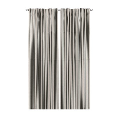Återvunnen Gardinlängd 2-pack Isabell, Linne/Olivgrön