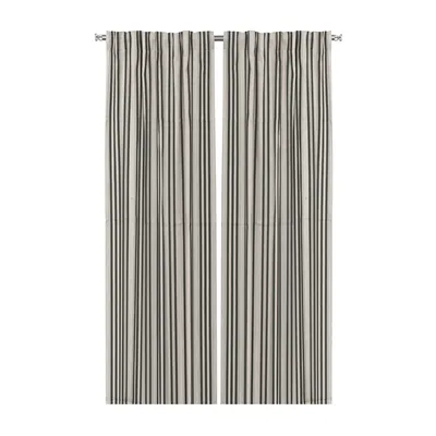 Återvunnen Gardinlängd 2-pack Isabell, Linne/Olivgrön