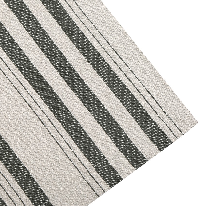 Återvunnen Gardinlängd 2-pack Isabell, Linne/Olivgrön