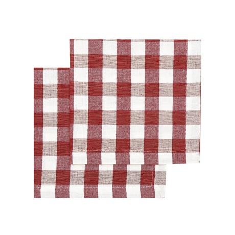 Återvunnen Servett 2-pack Börje, Mörkröd/Beige