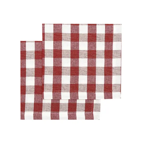 Återvunnen Servett 2-pack Börje, Mörkröd/Beige