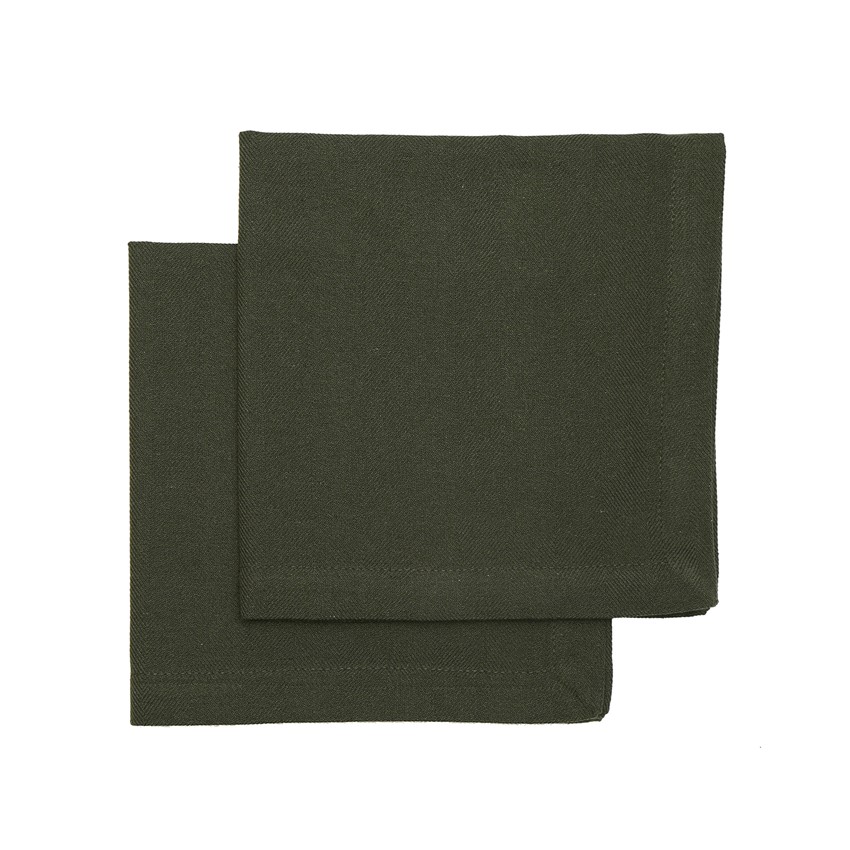 Återvunnen Servett 2-pack Emil, Olivgrön