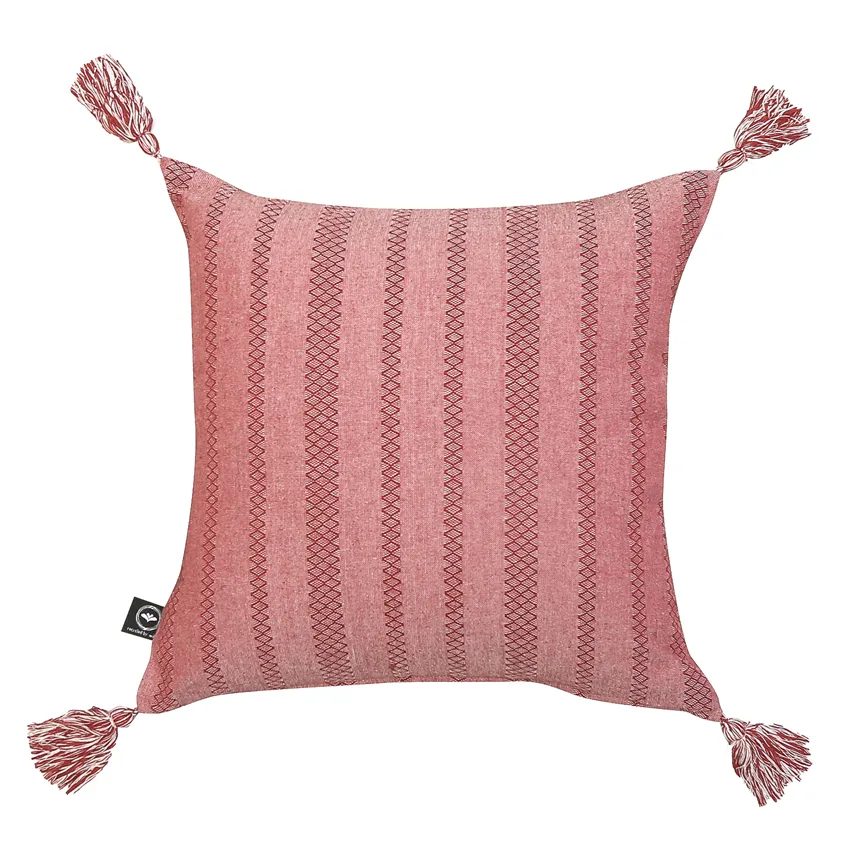 Återvunnet Kuddfodral Molly, Mörkröd/Beige