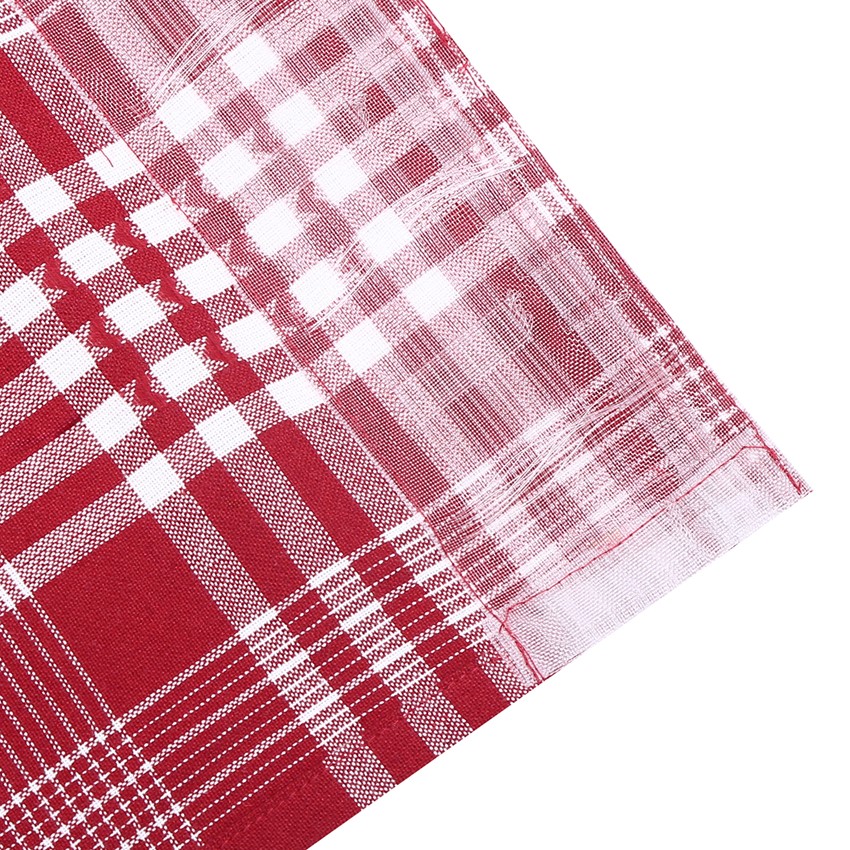 Återvunnen Gardinlängd 2-pack Mimmi, Mörkröd/Beige