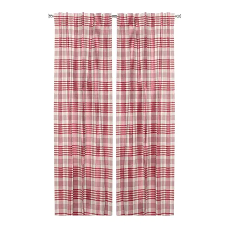 Återvunnen Gardinlängd 2-pack Mimmi, Linne/Mörkröd