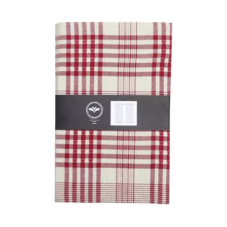 Återvunnen Gardinlängd 2-pack Mimmi, Linne/Mörkröd