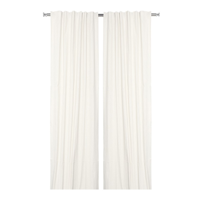 Återvunnen Gardinlängd 2-pack Alf, Linne/Beige
