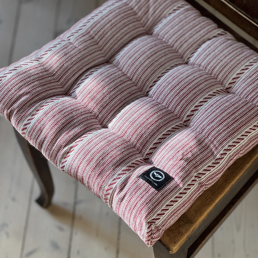 Återvunnen Stolsdyna Britta, Mörkröd/Beige