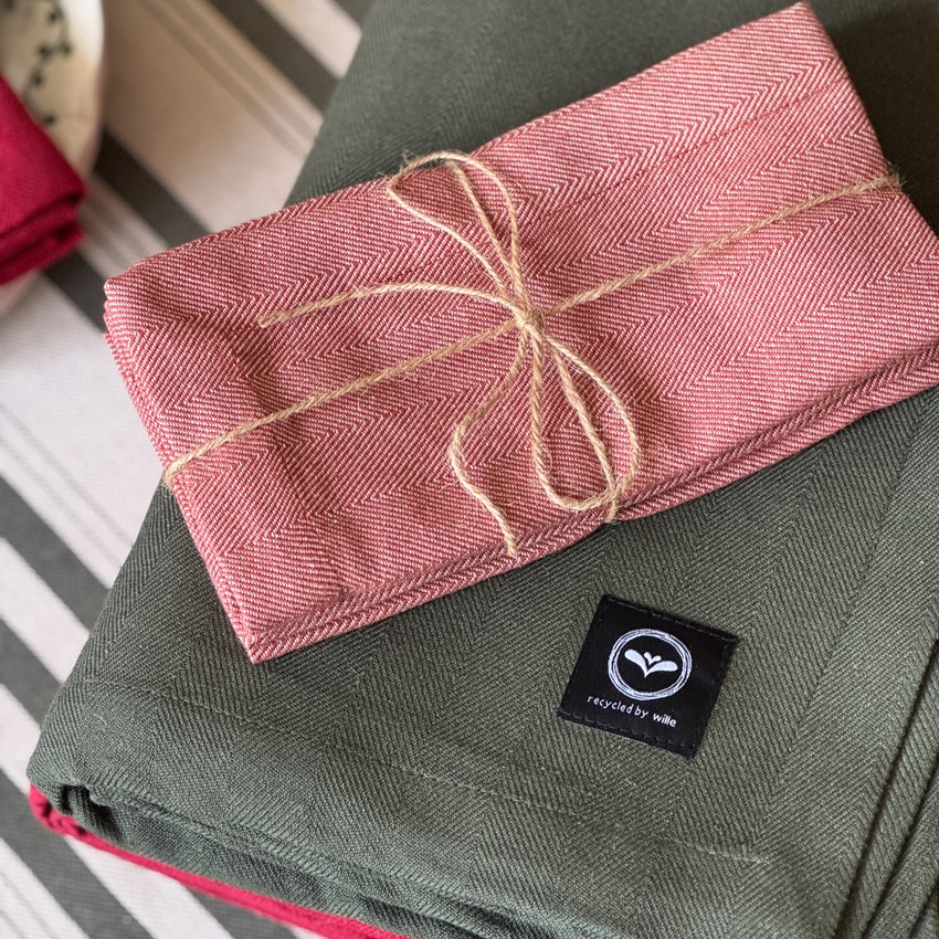 Återvunnen Servett 2-pack Emil, Rost/Linne