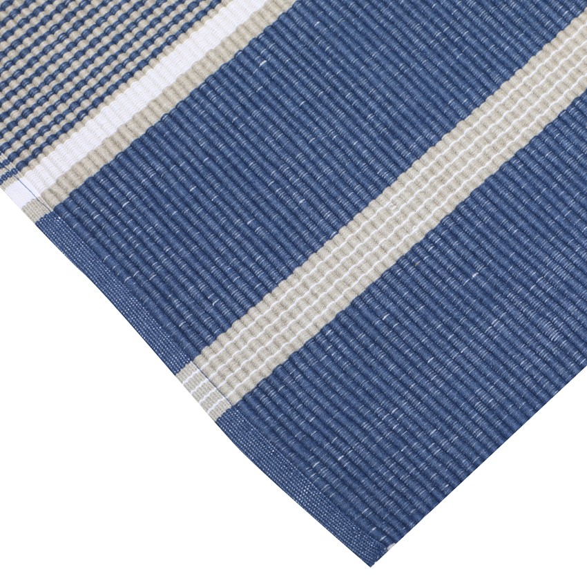 Återvunnen Ripsmatta Greta, Gråblå/Linne