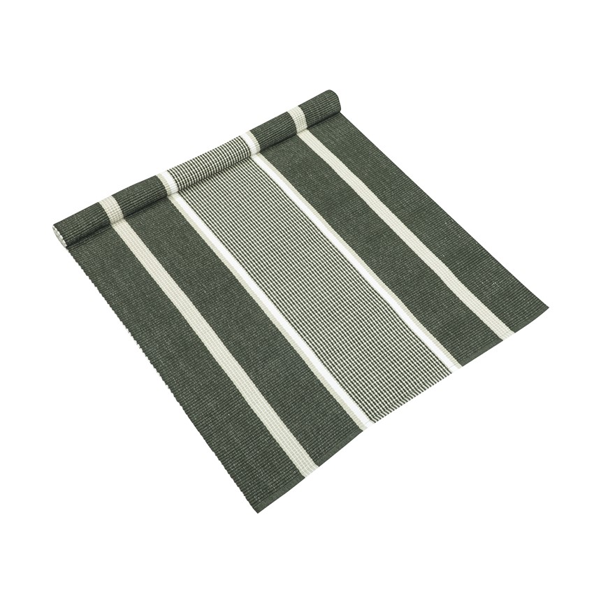 Återvunnen Ripsmatta Greta, Olivgrön/Linne