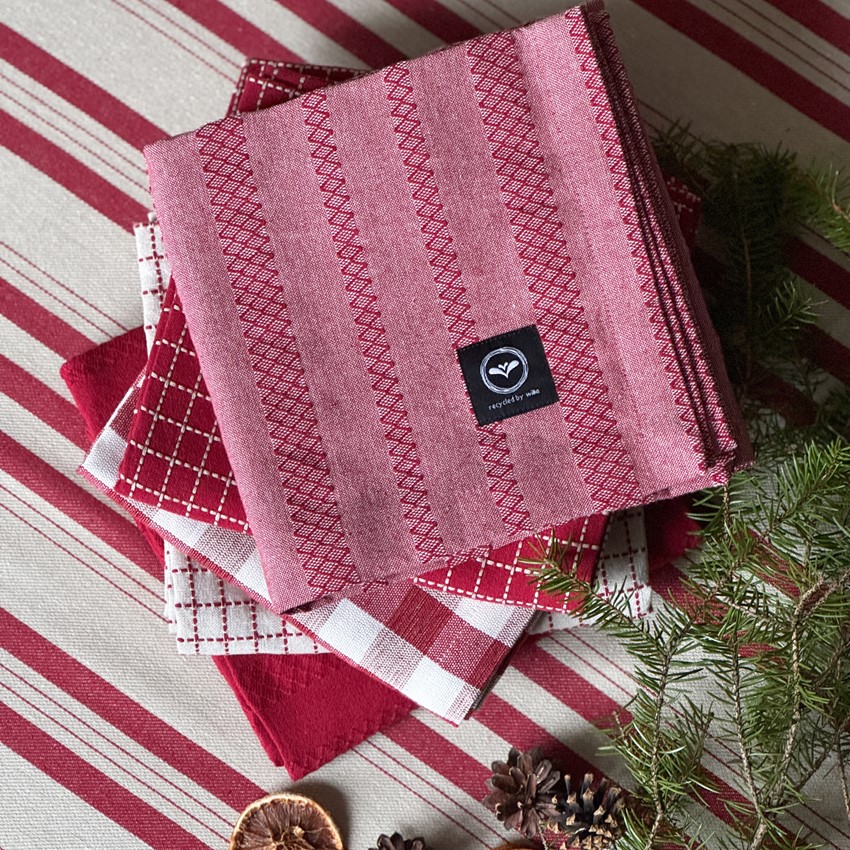 Återvunnen Duk Molly, Mörkröd/Beige