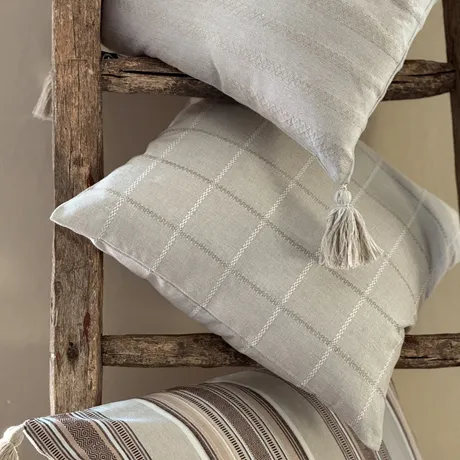 Återvunnet Kuddfodral Nora, Linne/Beige