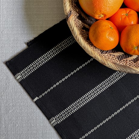 Återvunnen Löpare Herman, Svart/Linne