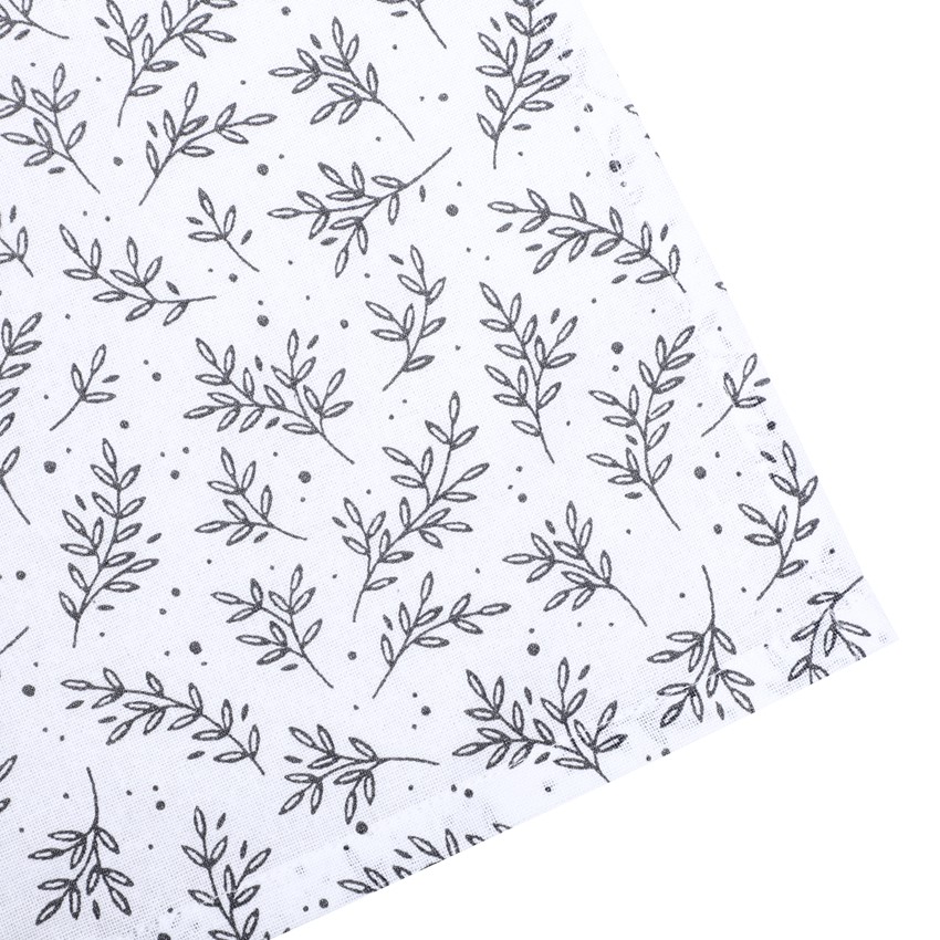 Återvunnen Kökshandduk 2-pack Flora, Vit/Mörkgrå