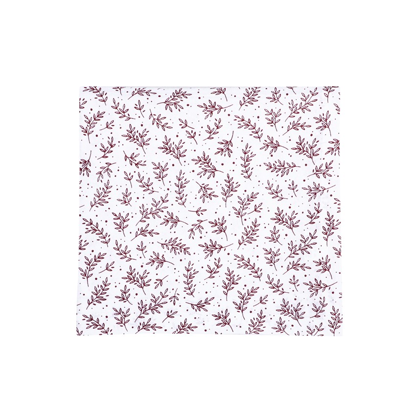 Återvunnen Duk Flora, Vit/Mörkröd