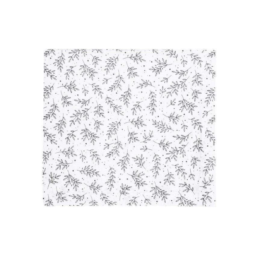 Återvunnen Duk Flora, Vit/Mörkgrå