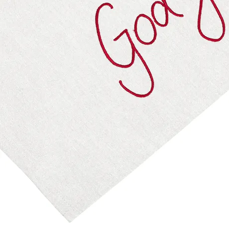 Återvunnen Kökshandduk God Jul, Linne/Mörkröd