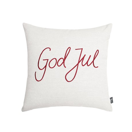 Återvunnet Kuddfodral God Jul, Linne/Mörkröd