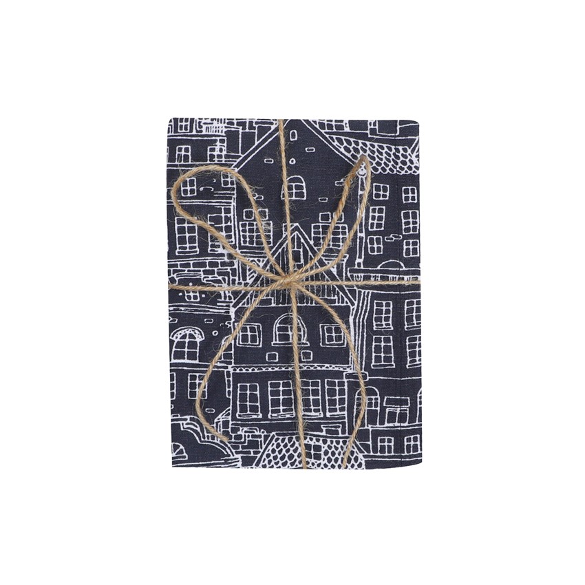 Återvunnen Kökshandduk 2-pack Gustav, Svart/Vit