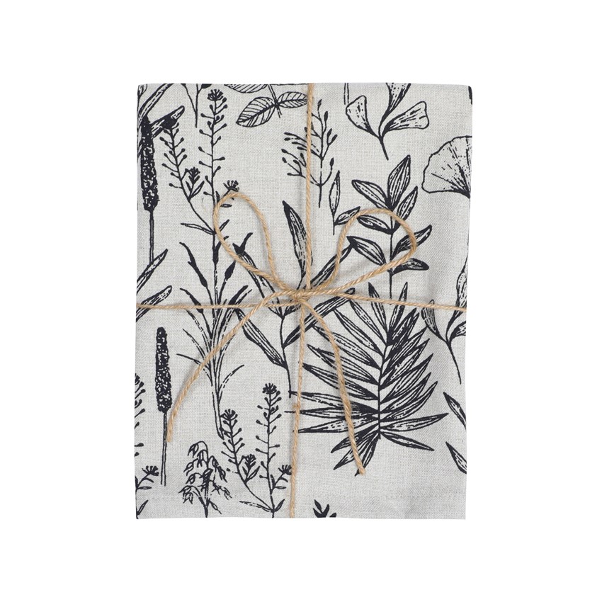 Återvunnen Kökshandduk Ralf, Linne/Svart