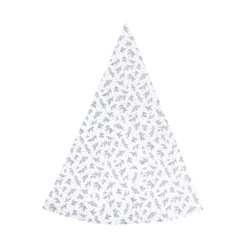 Återvunnen Rund Duk Flora, Vit/Mörkgrå