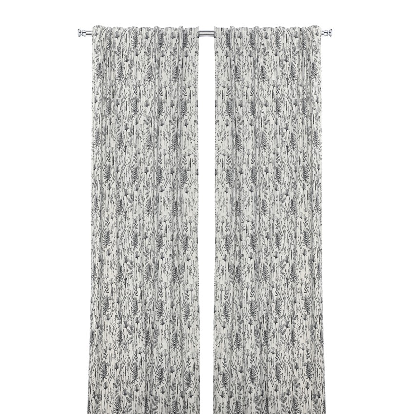 Återvunnen Gardinlängd 2-pack Ralf, Linne/Svart