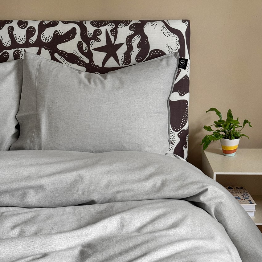 Återvunnet Påslakanset 2-dels Estelle, Beige/Ljusgrå