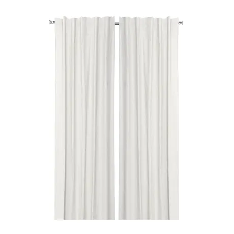 Återvunnen Gardinlängd 2-pack Elin, Linne/Vit